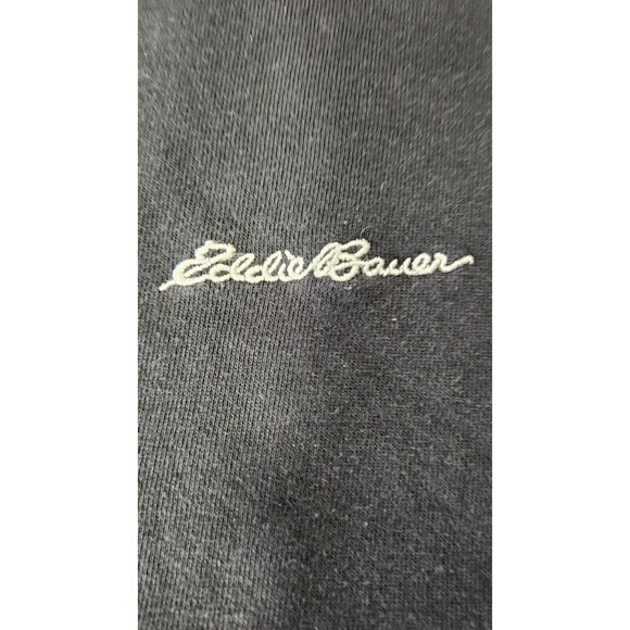Eddie Bauer Men's XL Pullover Sweater Black Cotton Crew Neck Long Sleeve - Picture 2 of 8
